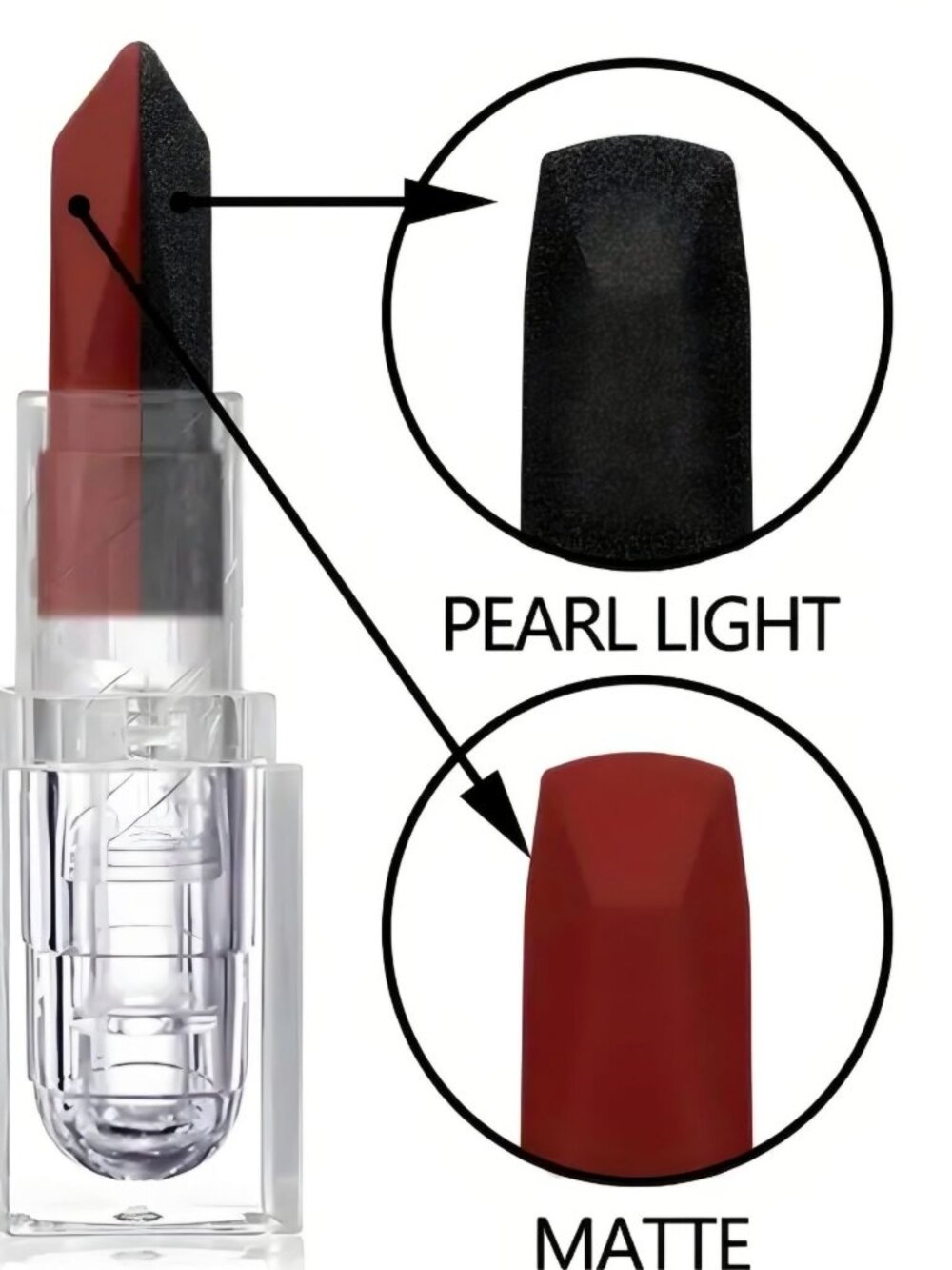 Dual‑Tone ✦ Waterproof Matte Pearl Lipstick ✦ Red Black Bold Long‑Wear NWT - Picture 5 of 8